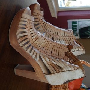 Sbicca White Yani Peeptoe